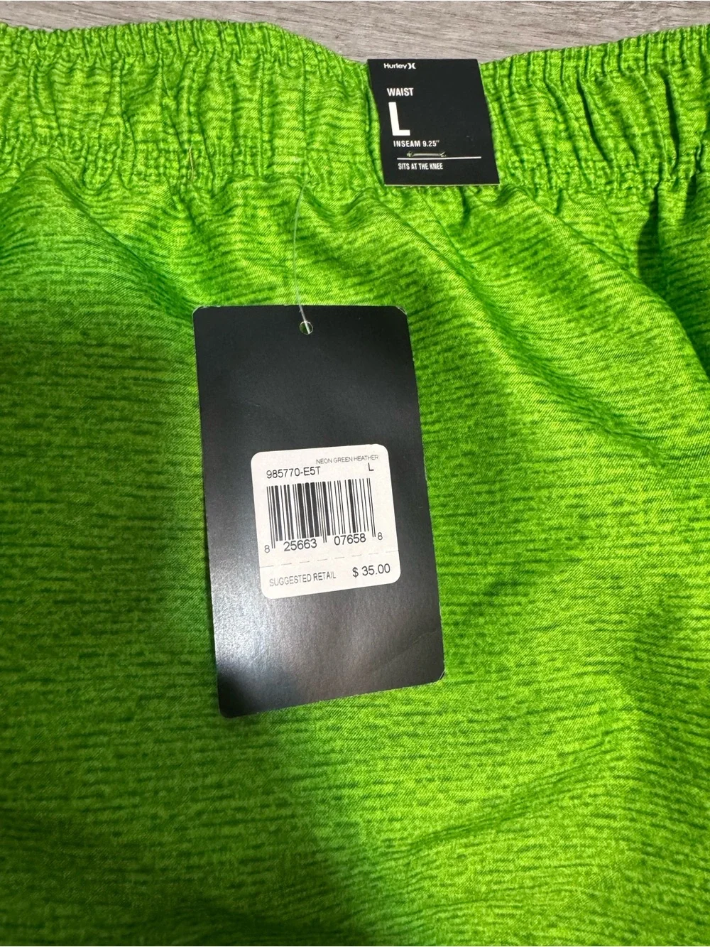 Hurley Neon Green Athletic Swim Shorts with Black Logo
